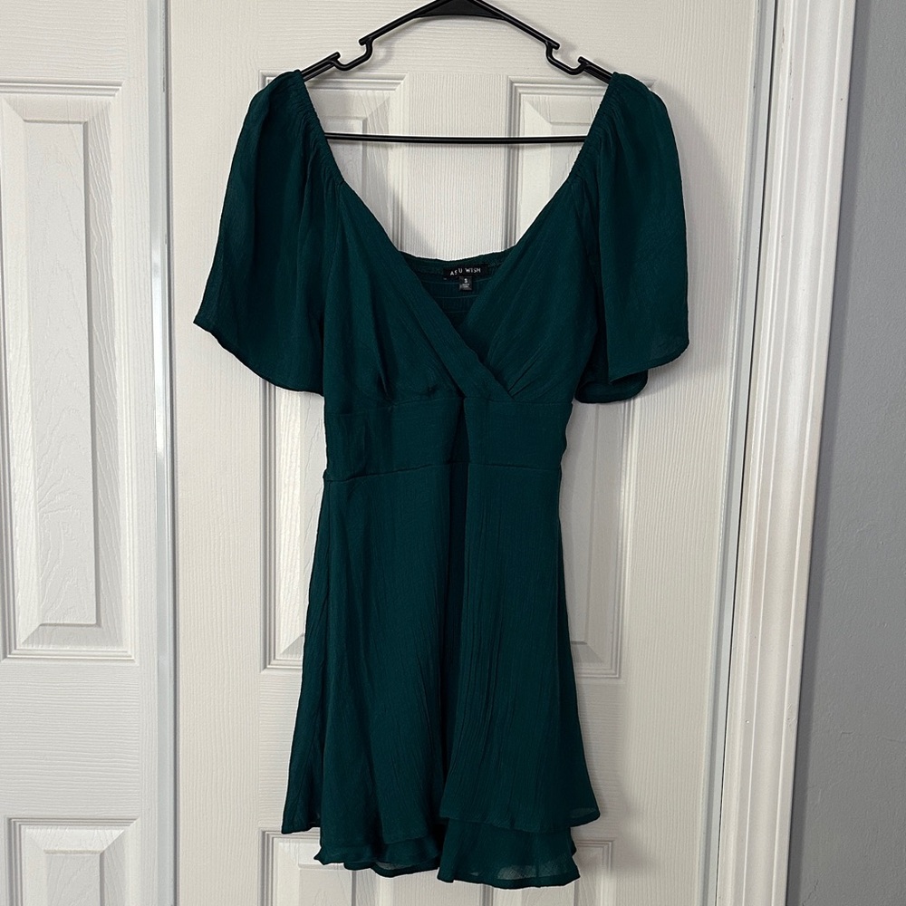 As U Wish Teal Mini Dress